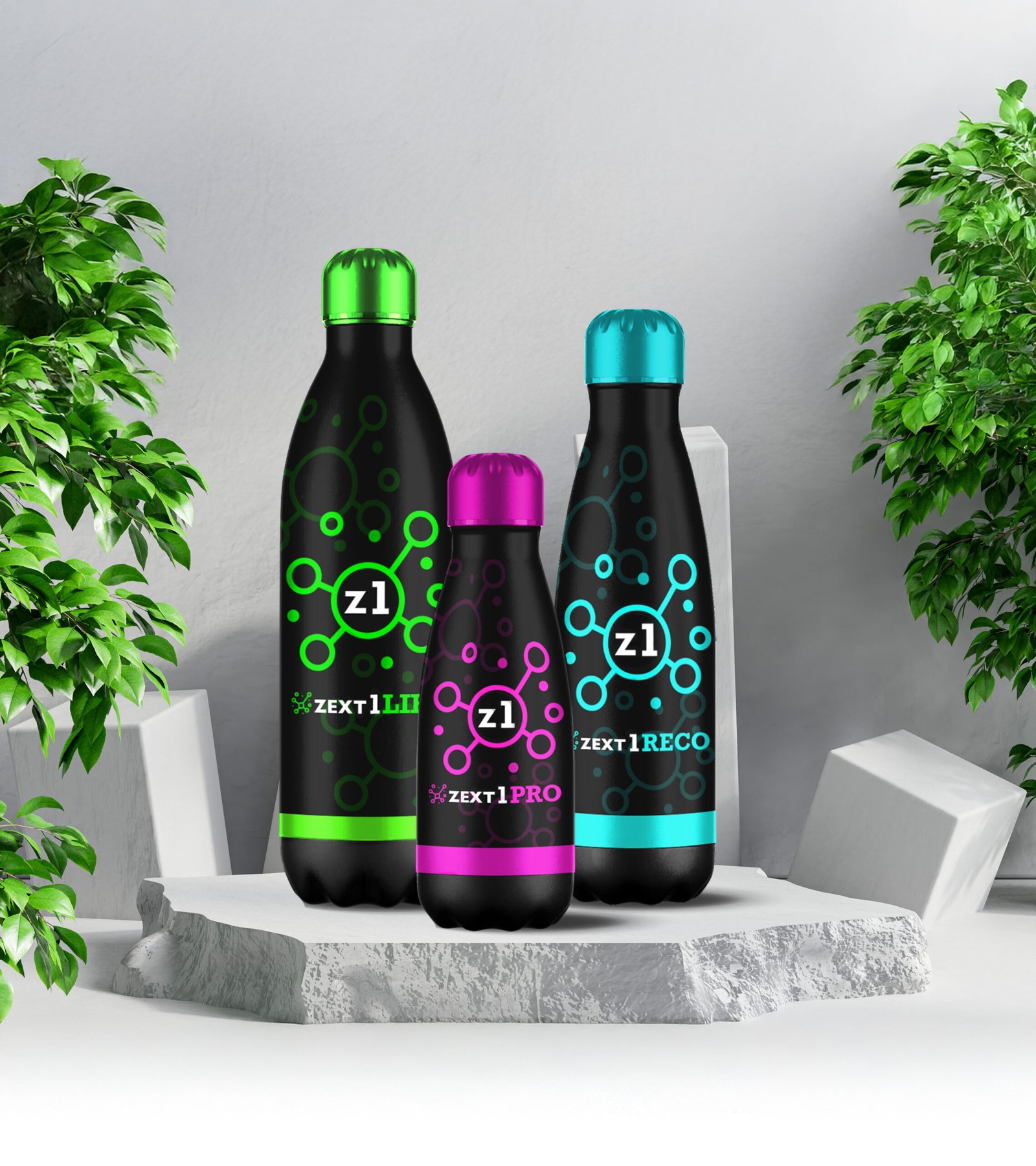 mockup podium for product presentation with cube concrete backgr